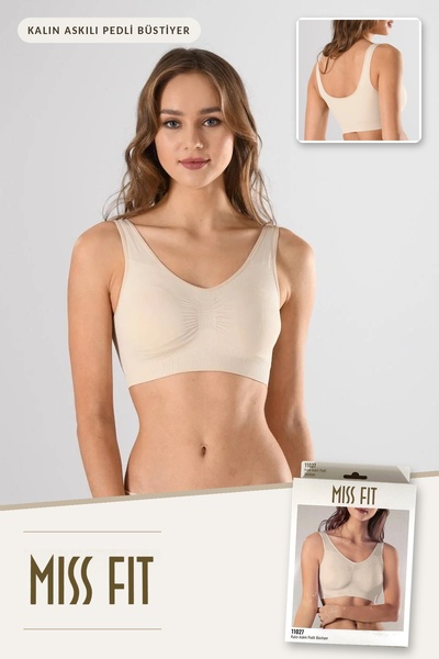 Miss Fit Telsiz Kalın Askılı Dikişsiz Lazer Kesim Sütyen 11027