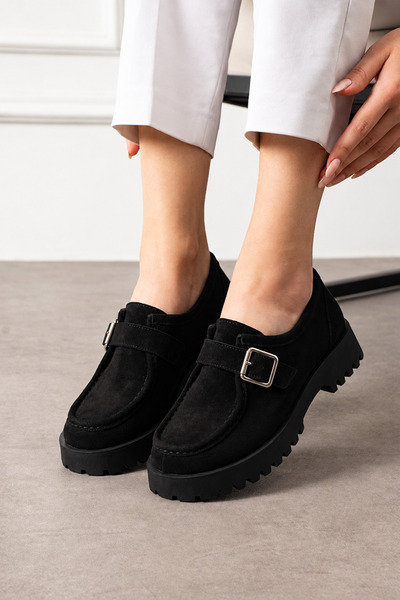 HVZ Exclusive Siyah Süet Ayakkabı Loafer Makosen Casual Ergonomik Rahat Yumuş...