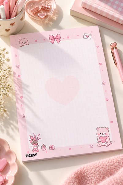 Ficksy A4 Notepad Checkered Notebook - 50 Sheets - Memopad - Notepad - Notepad - Note Paper
