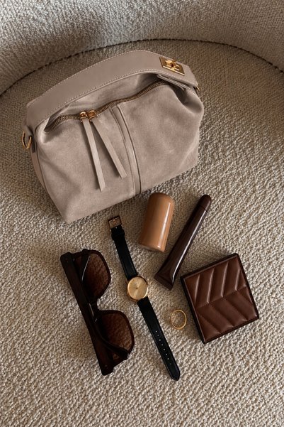 Çantacımstore Women's Archel Suede Handbag Mink