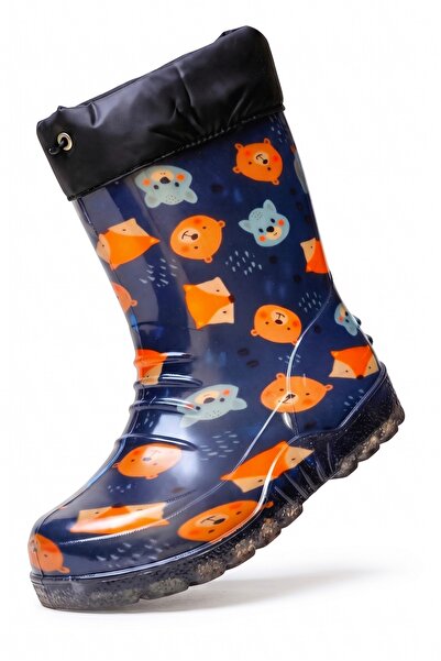 ZENEGE Children's Fur Rain and Snow Boots Waterproof and Cold-Proof Non-Slip Sole