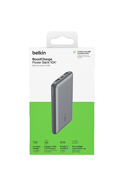Belkin Belkin Boost Charge 3-Port Power Bank 10K + USB-A to USB-C Cable Black