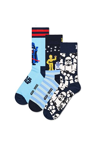 Happy Socks Herren Socken, 3er Pack - STAR WARS, Geschenkbox, Motivsocken