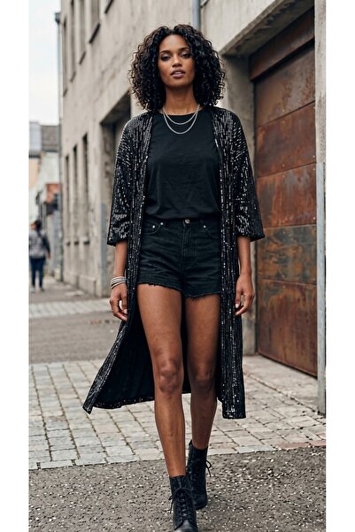 Mefa basic payetli Uzun Kimono