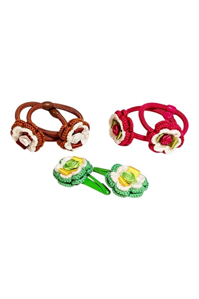 nftart.design Flower Children's Rubber Buckle Set with Ribbons
