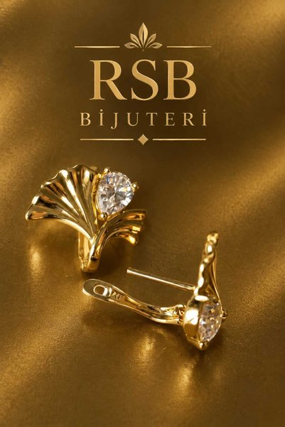 RSB Bijuteri ve Aksesuar Küpe LUXE Seri XUPINGG Damgalı Taşlı Ginkgo Biloba Y...