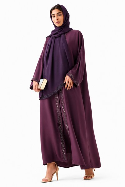 Azria Fashion عباءة مزينة مع حجاب