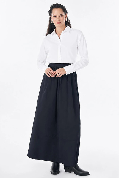 Kayra Yüksel High Waist A-Line Skirt Black