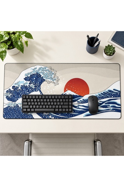 CozyNook Gaming Mouse Pad with Japanese Wavy Design XXL 800 x 300 mm - Extend...