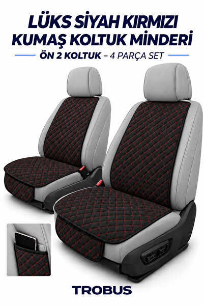 TROBUS Renault Brodway 1981-1999 Kapitone Ön İkili Koltuk Minderi 4 Parça Siy...