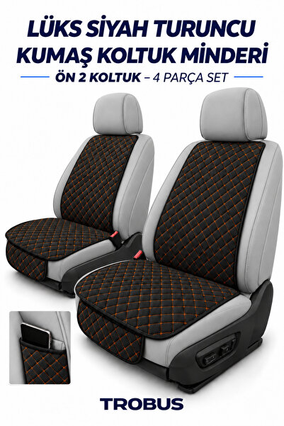 TROBUS Renault Brodway 1981-1999 Kapitone Ön İkili Koltuk Minderi 4 Parça Siy...