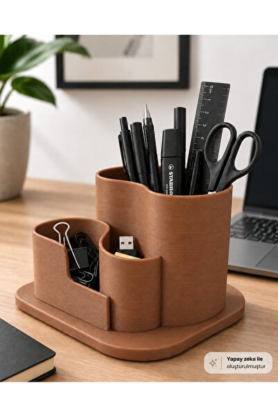 3D Baskı Çok Bölmeli Masaüstü Organizer Kalemlik