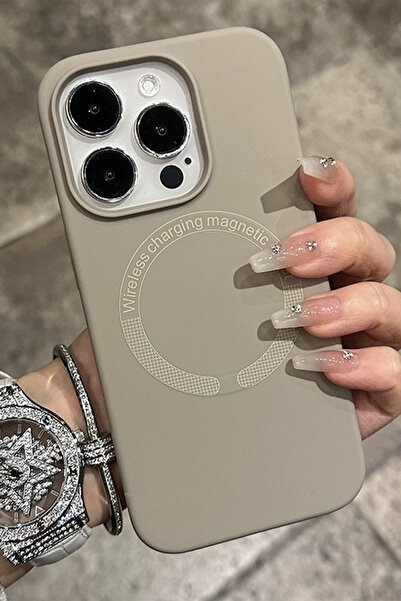 OSGTEK Iphone 15 Pro Max Kılıf Titanium Gri Magsafe Özellikli Içi Kadife Koru...