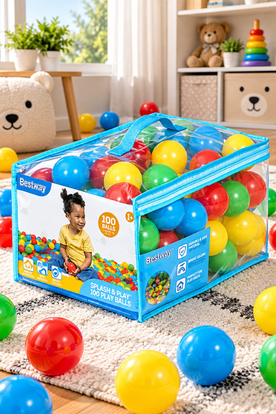 BESTWAY سبلاش آند بلاي 100 كرة لعب ملونة، 5.85 سم، لعبة حوض الكرات للأطفال، ل...