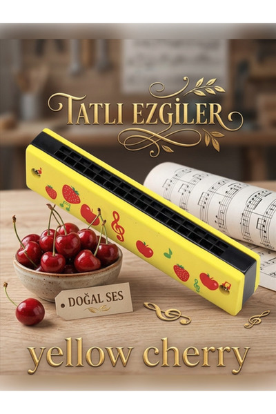 ŞEN AKSESUAR Ahşap Mızıka Sarı Renkli Çocuk Müzik Aleti