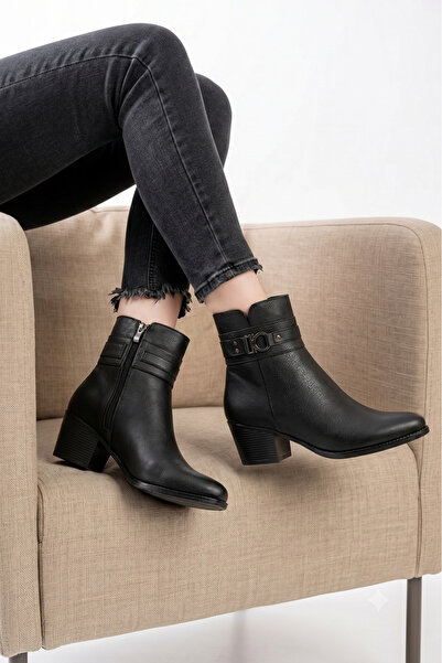 Dericalle shoes Hakiki deri sivri burun topuklu kadın günlük bot
