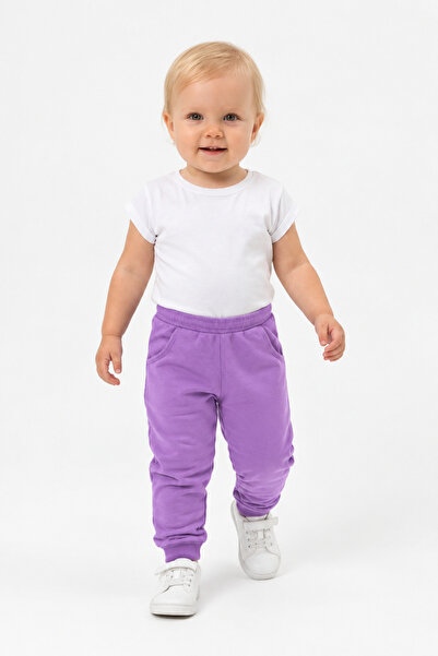Dükkan Artı Baby Elastic Waist Brushed Two-Thread Seasonal Flexible Sweatpants