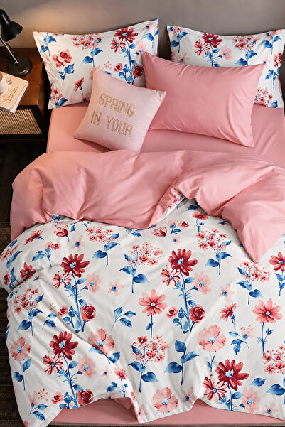 İQON Elastic Sheet Duvet Cover Set Single Size Dai̇sy White