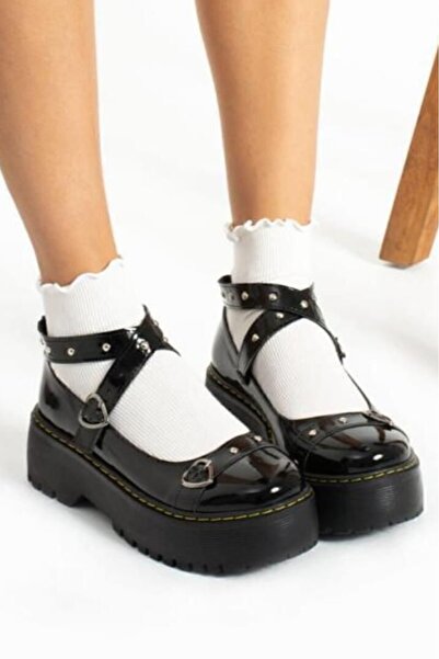 EDVESS Oxford Siyah Kolej Lolita Harajuku Style ayakkabı