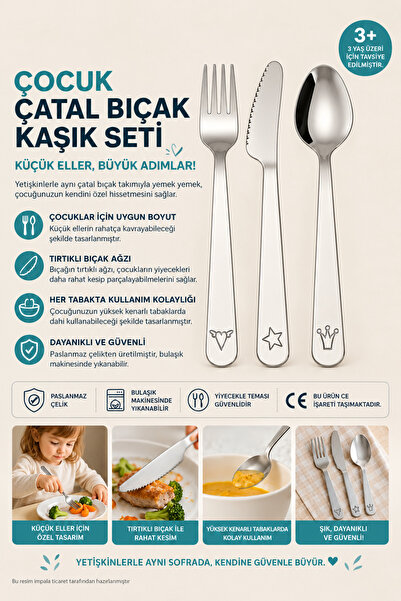 IKEA FABLER çocuk çatal kaşık bıçağı