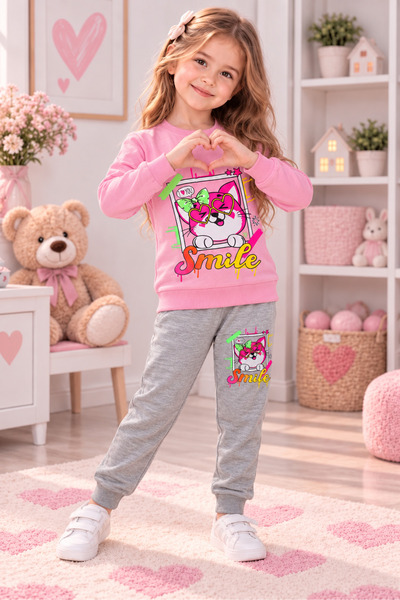 KAMİKAM Girl's 2-String Tracksuit Set