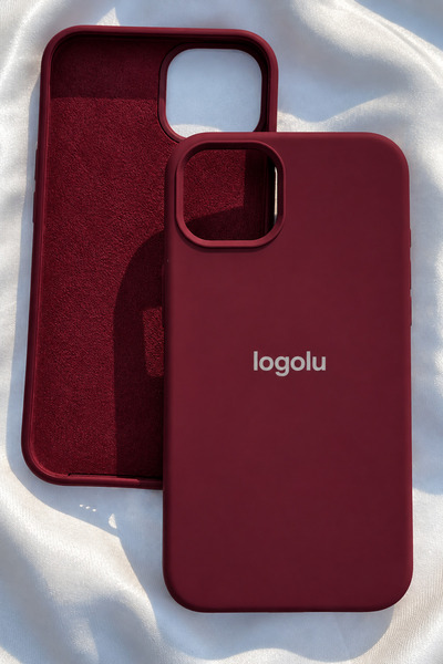 Revasser iPhone 15 için Kılıf Lansman Logolu İçi Yumuşak Kadife 15 kılıfı sil...