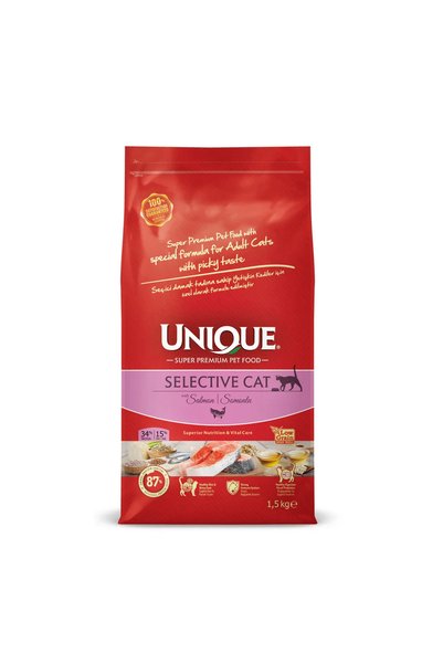 Unique Selective Yetişkin Kedi Maması Somonlu 1,5 kg