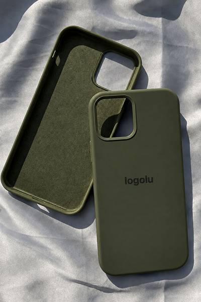 Revasser iPhone 15 için Kılıf Lansman Logolu İçi Yumuşak Kadife 15 kılıfı sil...