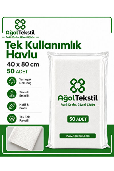 ağol tekstil Tek Kullanımlık Havlu – 50 Adet (40X80 CM) | Berber & Kuaför Içi...