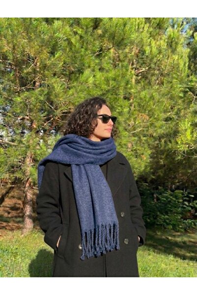 Genel Markalar Püsküllü atkı şal omuz şalı kışlık atkı örgü