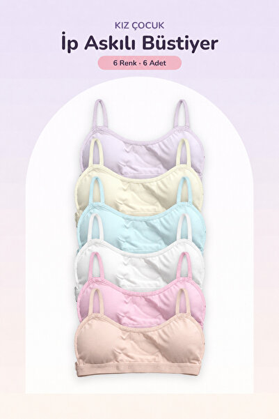 Stars Underwear Kız Çocuk Büstiyer 6 adet Pedli Ip Askı Penye Alıştırma Sütyeni
