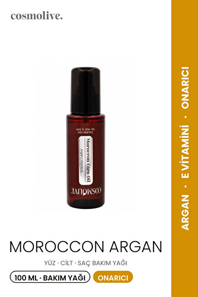 Cosmolive Moroccon Bakım Yağı Argan Ve E Vitamini Yüz, Cilt Ve Saç Onarıcı, N...