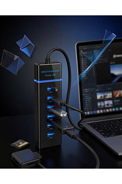 Kaliteyi Bul USB 3.0 Çoklayıcı 7 Port Yüksek Hızlı