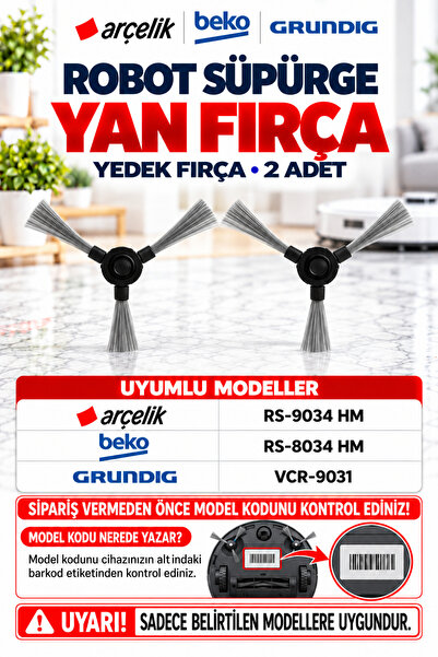 Arçelik Rs 9034hm Robot Süpürge Orijinal 2 Li Yan Fırça