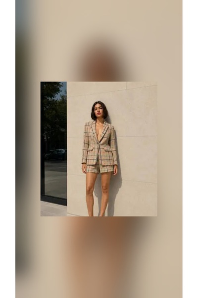 Blazer ceket, şortlu Takım