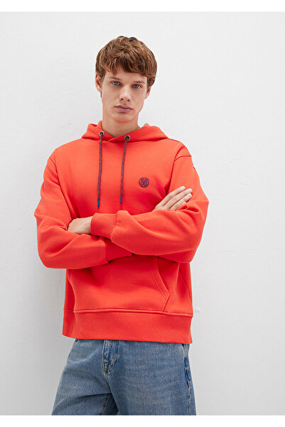 Mavi Logo Embroidered Hooded Red Sweatshirt 065809 -70481