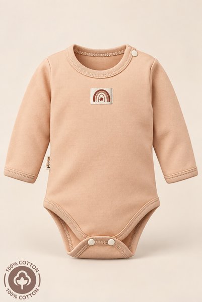 miniel organic Unisex 100% Organic Cotton 3-6-9-12 Months Long Sleeve Baby Bo...