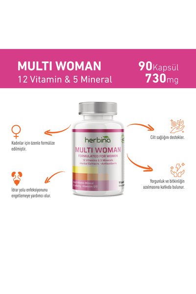 Herbina Multi Woman Multivitamin Mineral 90 Capsules Special for Women