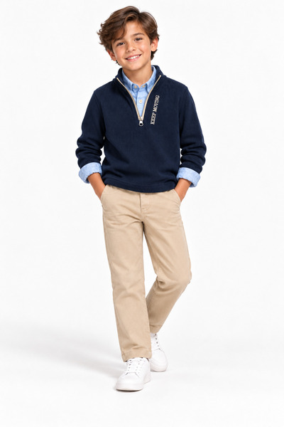 tinytrends Boy's Knitted Lord 3-Piece Set Shirt Sweater Pants Holiday Outfit