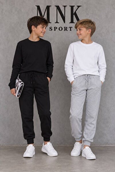 MİTO SPORT Gray Black Double Pocket Straight Sweatpants