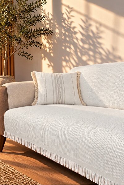 Miracolo Home 170x210 εκ. Βαμβακερό κάλυμμα καναπέ-κρεβάτι με μπροστινά κρόσσ...