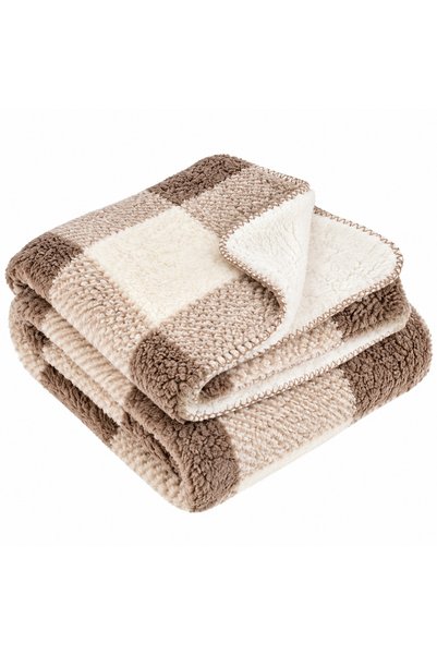 divendi-ro Pătură decorativă pentru iarnă, cu două materiale catifelate, asem...