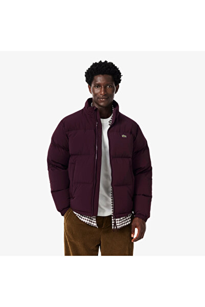 Lacoste Erkek Relaxed Fit Kapüşonlu Bordo Mont