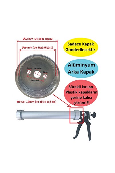 PB Poyraz Bioplast Sosis Silikon Tabancası Alüminyum Arka Kapak