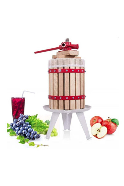 Rotor Teasc manual FP-6 pentru struguri și fructe, 6 L, stejar, sac de filtra...