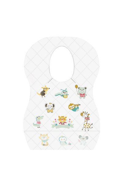 STAR BABiES Disposable Bibs - Animal Print - Pack of 8