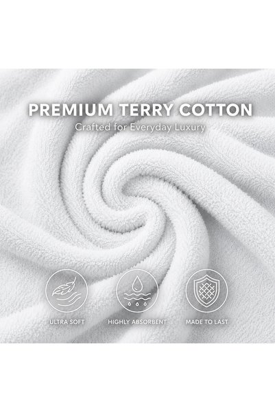 The Cotton Connection Ultra Soft 6-Piece Towel Set – 2 Bath, 2 Hand & 2 Face Towels, 600 GSM, Plush & Durable