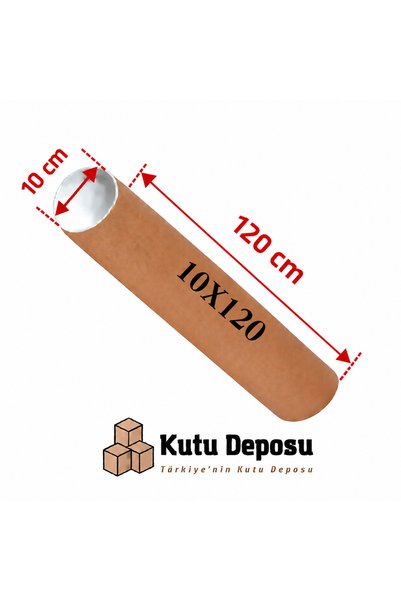 KUTU DEPOSU 10x120 cm Kapaklı Silindir Postüp Rulo Gönderi Kutusu (5 ADET)