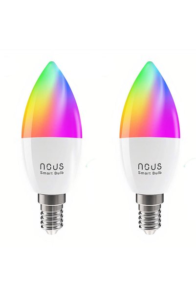 Nous Set 2 Becuri LED RGB Smart P4, E14, Control din aplicatie
