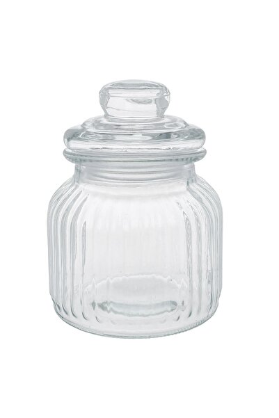 OEM Borcan pentru Dulciuri din Sticla Transparenta cu Design in Relief cu Dun...